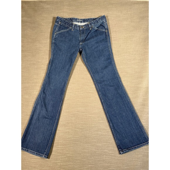 Lacoste Denim - Lacoste‎ Womens Bootcut Flare Jeans Medium Wash  Croc Logo Size 32 F 4712